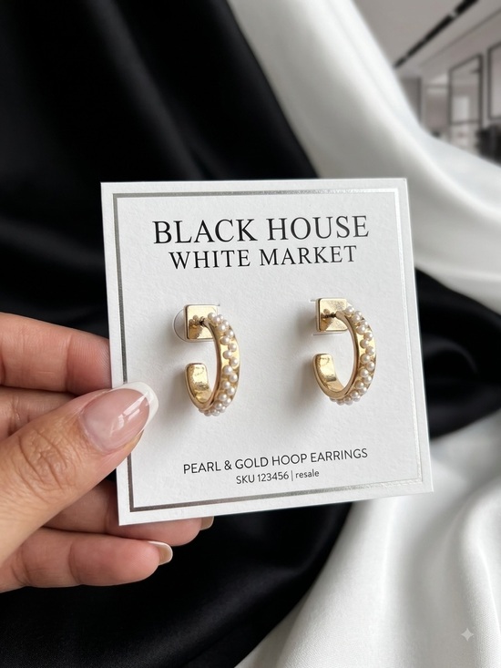 White House Black Market Jewelry - Black house white marketGold-Tone Huggie Hoop Earrings with Clear Cubic Zirconia